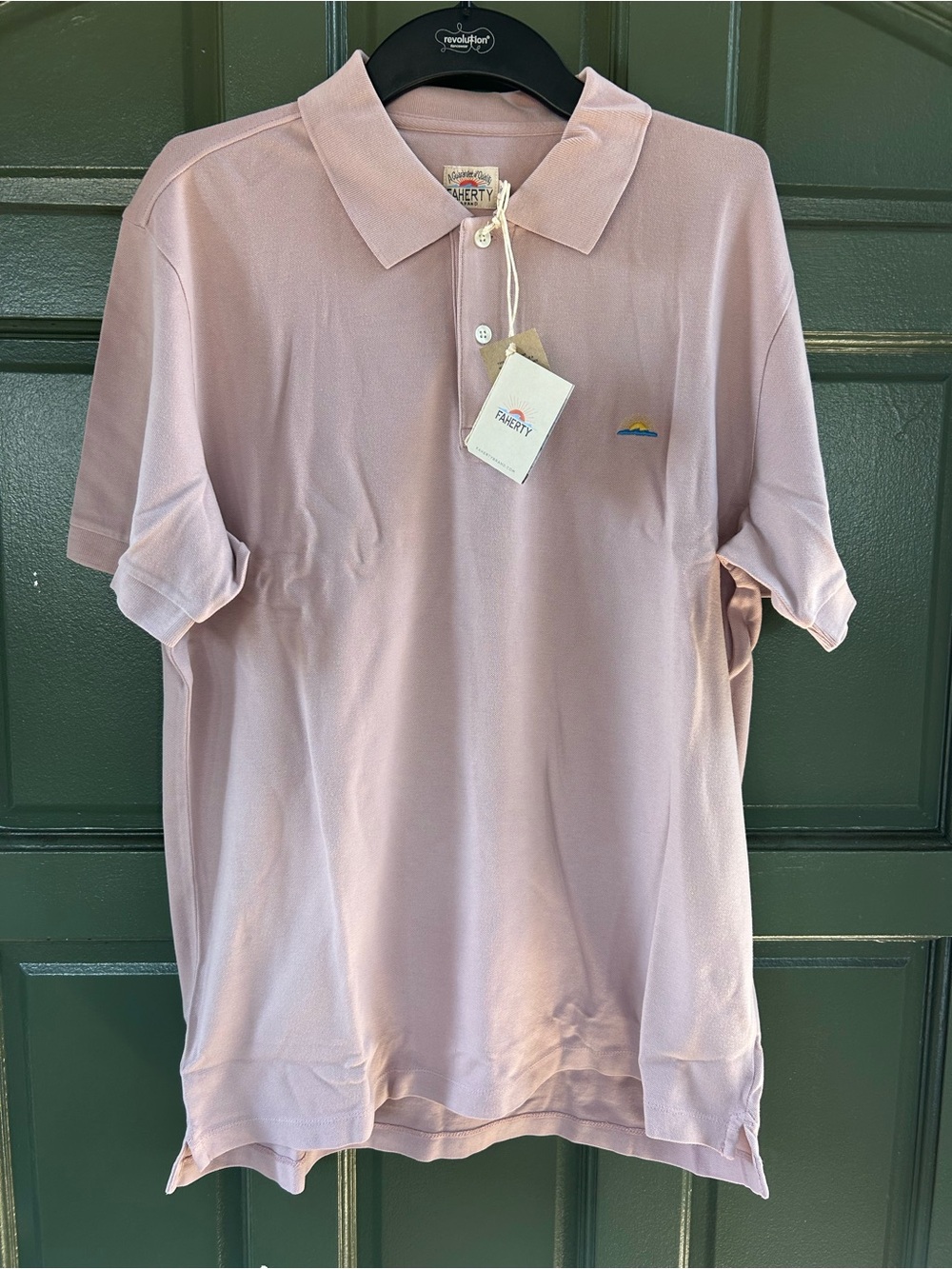 NWT Faherty Mauve/quartz Short-Sleeve Polo M